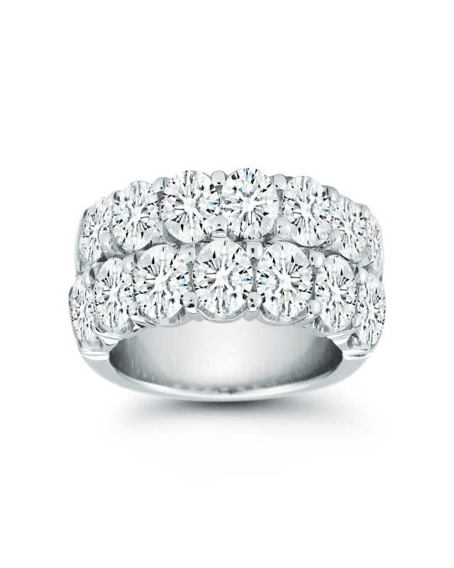 18K White Gold Diamond Band Ring, Size 6.75, 4.90tcw